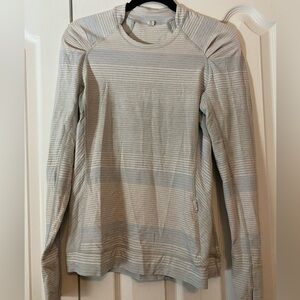 Lululemon athletica Swiftly Tech Gray Striped Top
